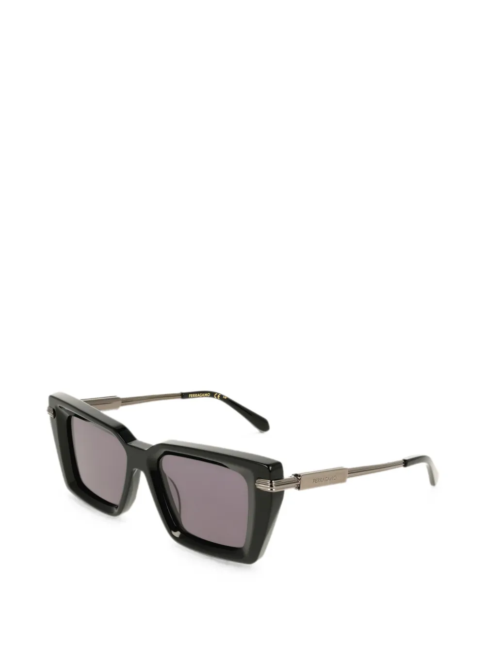 Ferragamo Eyewear Zonnebril met vierkant montuur Zwart