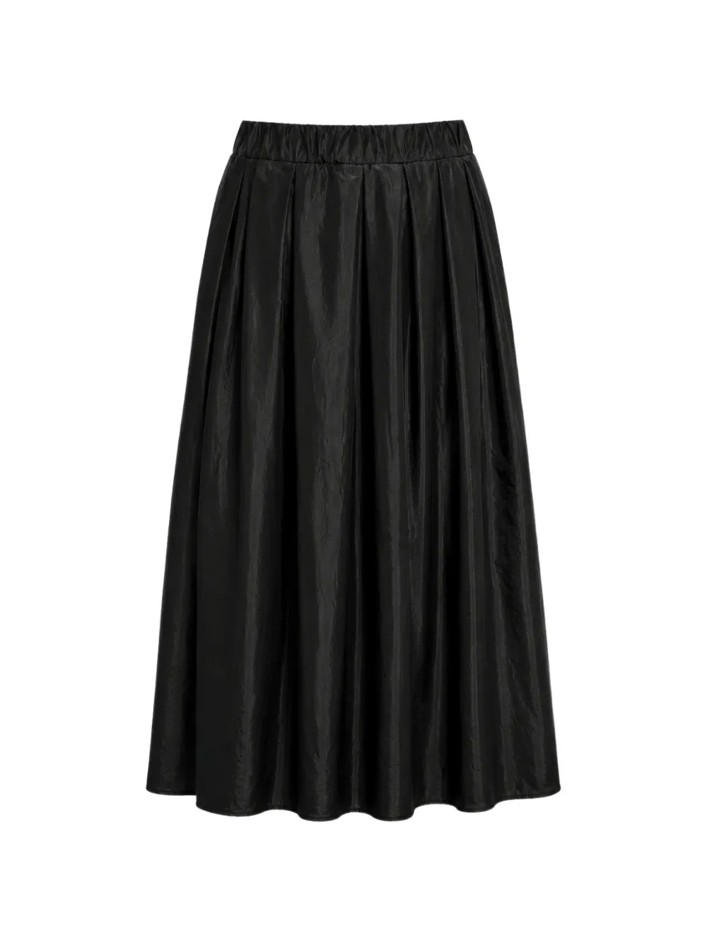 Roberto Collina pleated satin-finish midi skirt Zwart