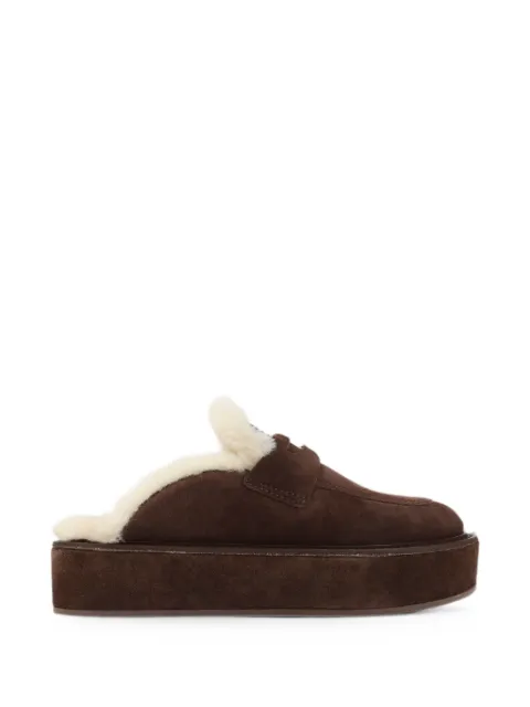Miu Miu shearling-lined platform mules