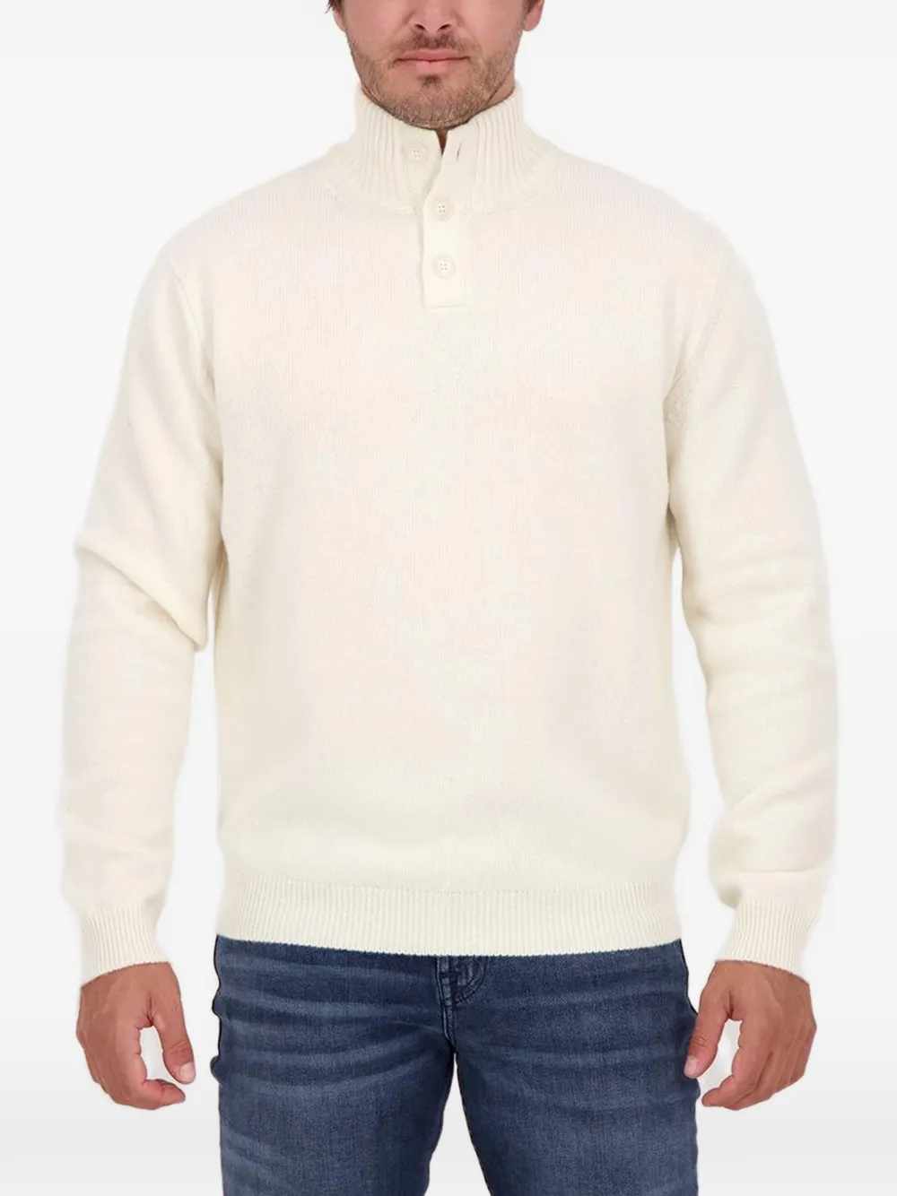 Daniele Fiesoli button-up high-neck sweater - Weiß