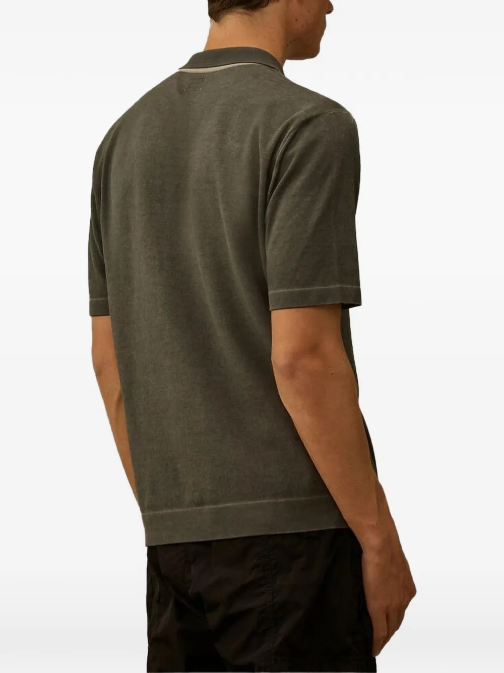 C.P. Company Katoenen crêpe poloshirt met geverfd effect Groen