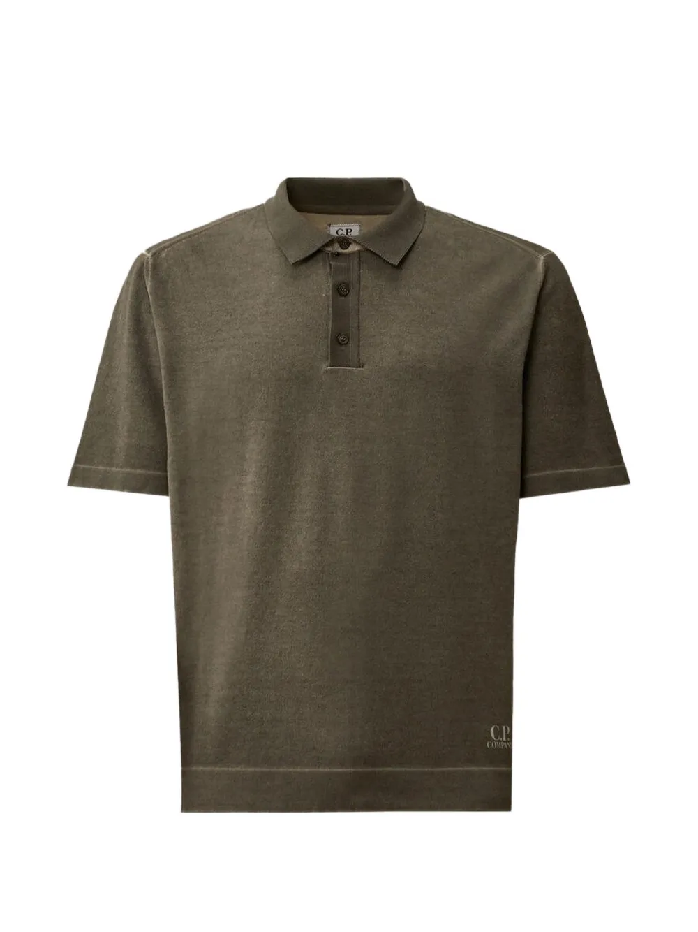 C.P. Company cotton crepe double dyed polo shirt - Verde