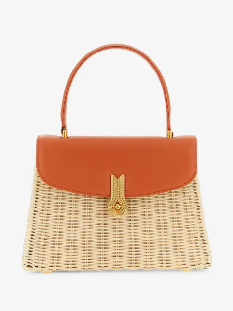 amato daniele Queen Rattan leather-trim tote bag
