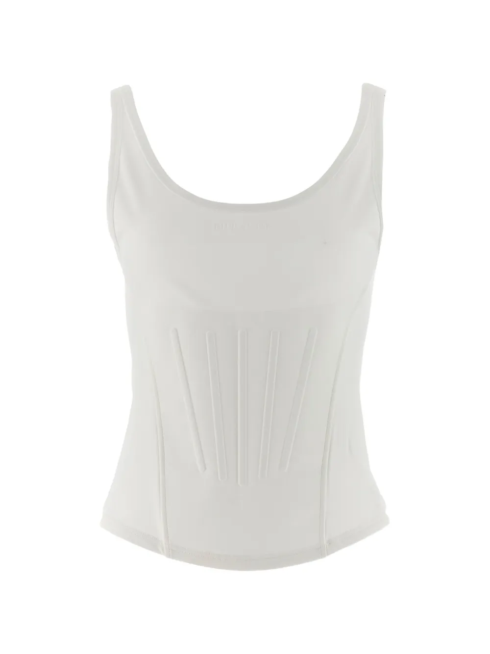 Mugler corseted tank top - Bianco
