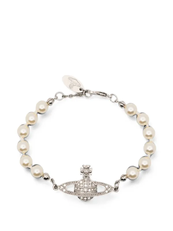 Vivienne Westwood Mini Bas Relief Crystal faux-pearl Bracelet
