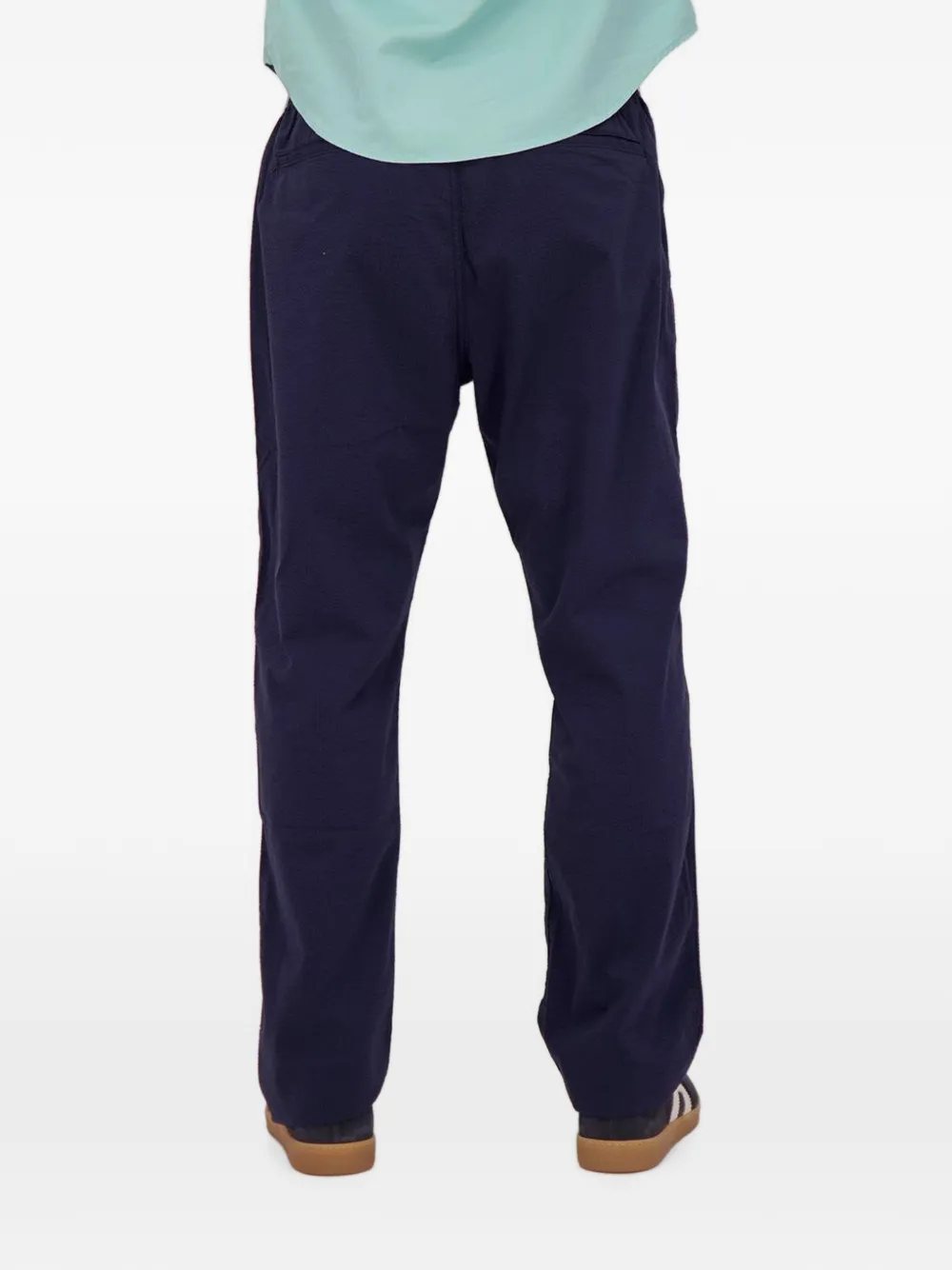 Polo Ralph Lauren Seersucker broek met knoopsluiting en textuur Blauw