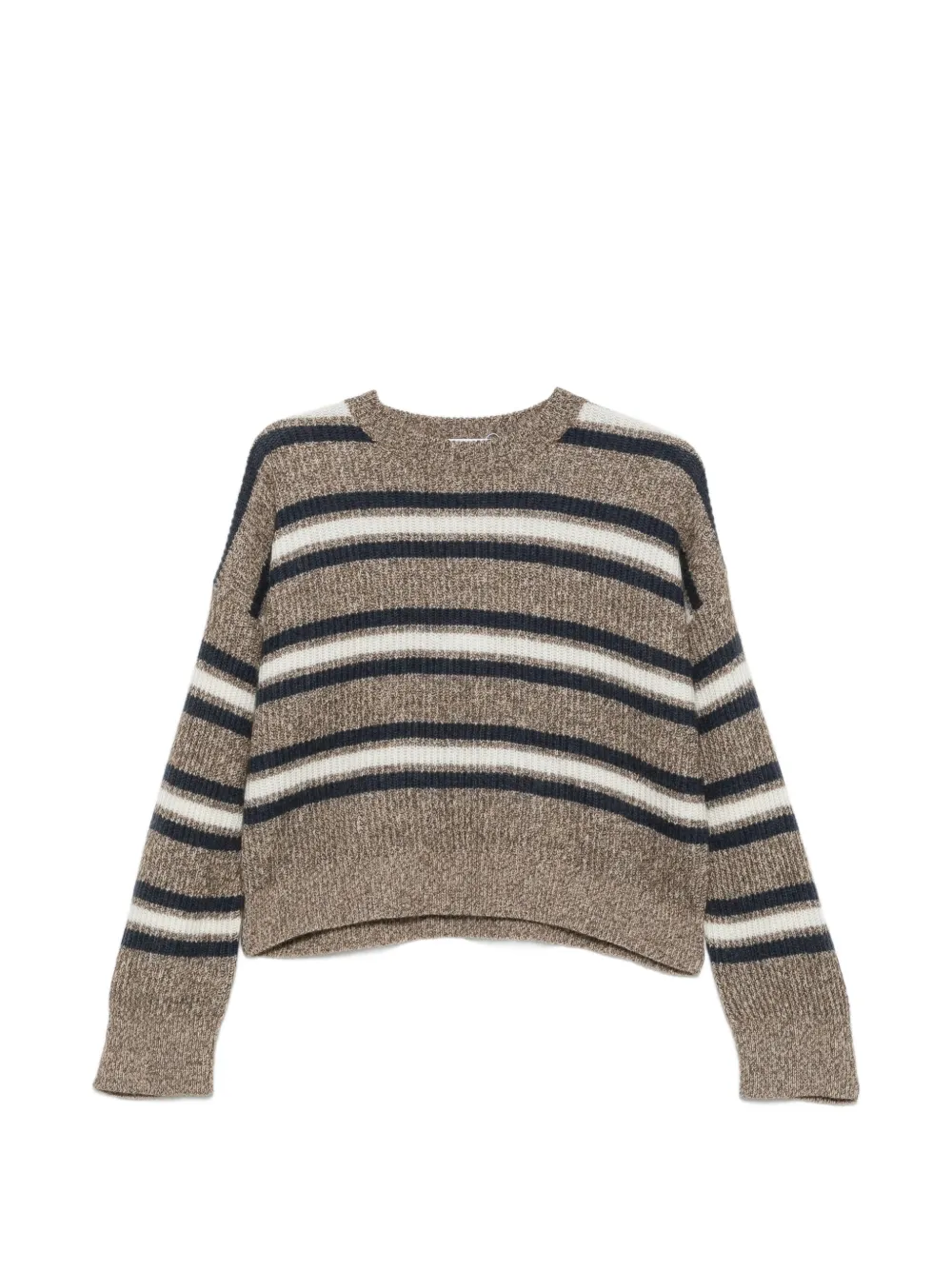 Brunello Cucinelli striped crew-neck sweater - Braun