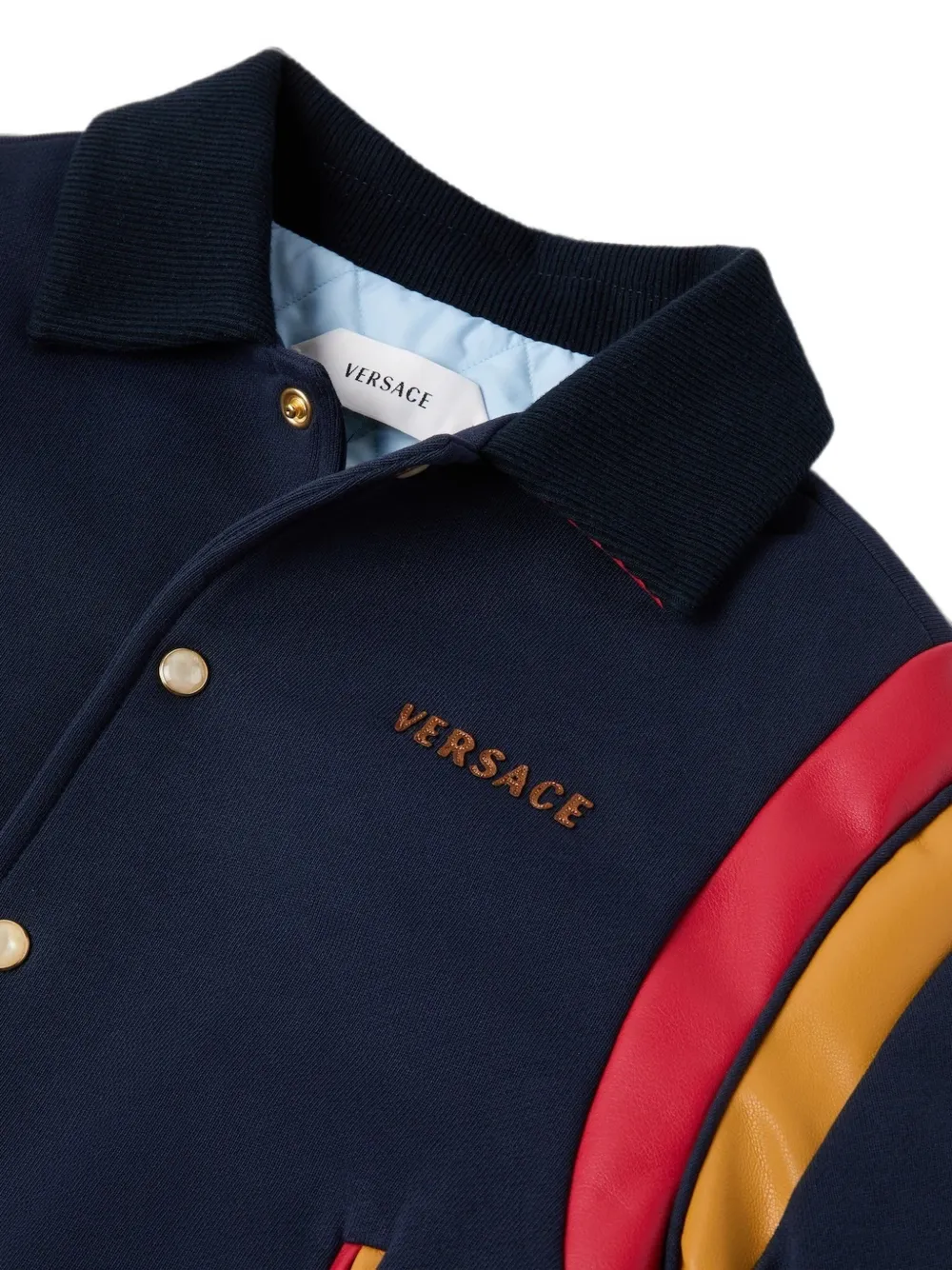 Versace Kids Bomberjack met geborduurd logo Blauw