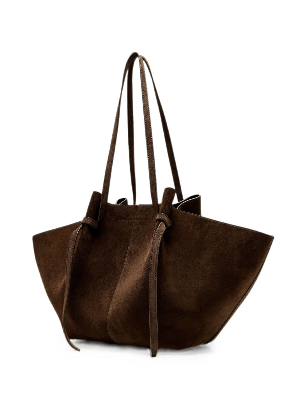 Yuzefi Mochi shopper met strikdetail Bruin
