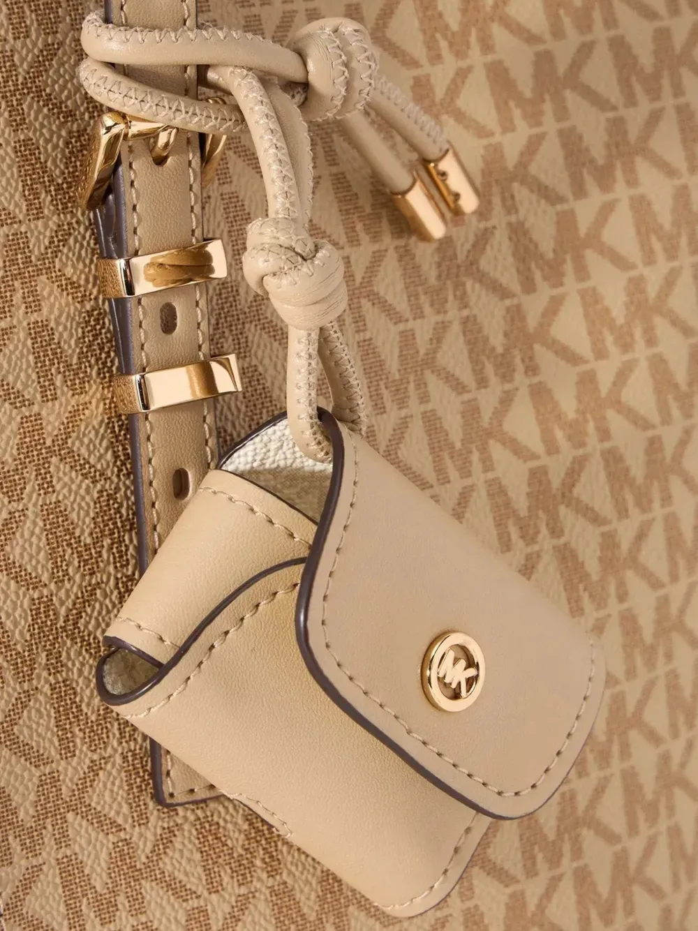 Michael Kors Gestreepte shopper met monogramprint Beige
