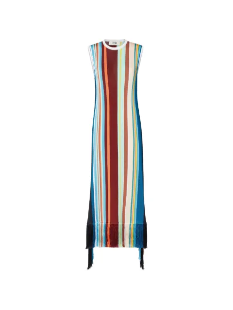 FENDI multicolour striped viscose-yarn dress