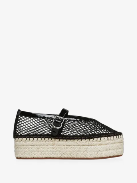 Alaïa fishnet patent-leather espadrilles