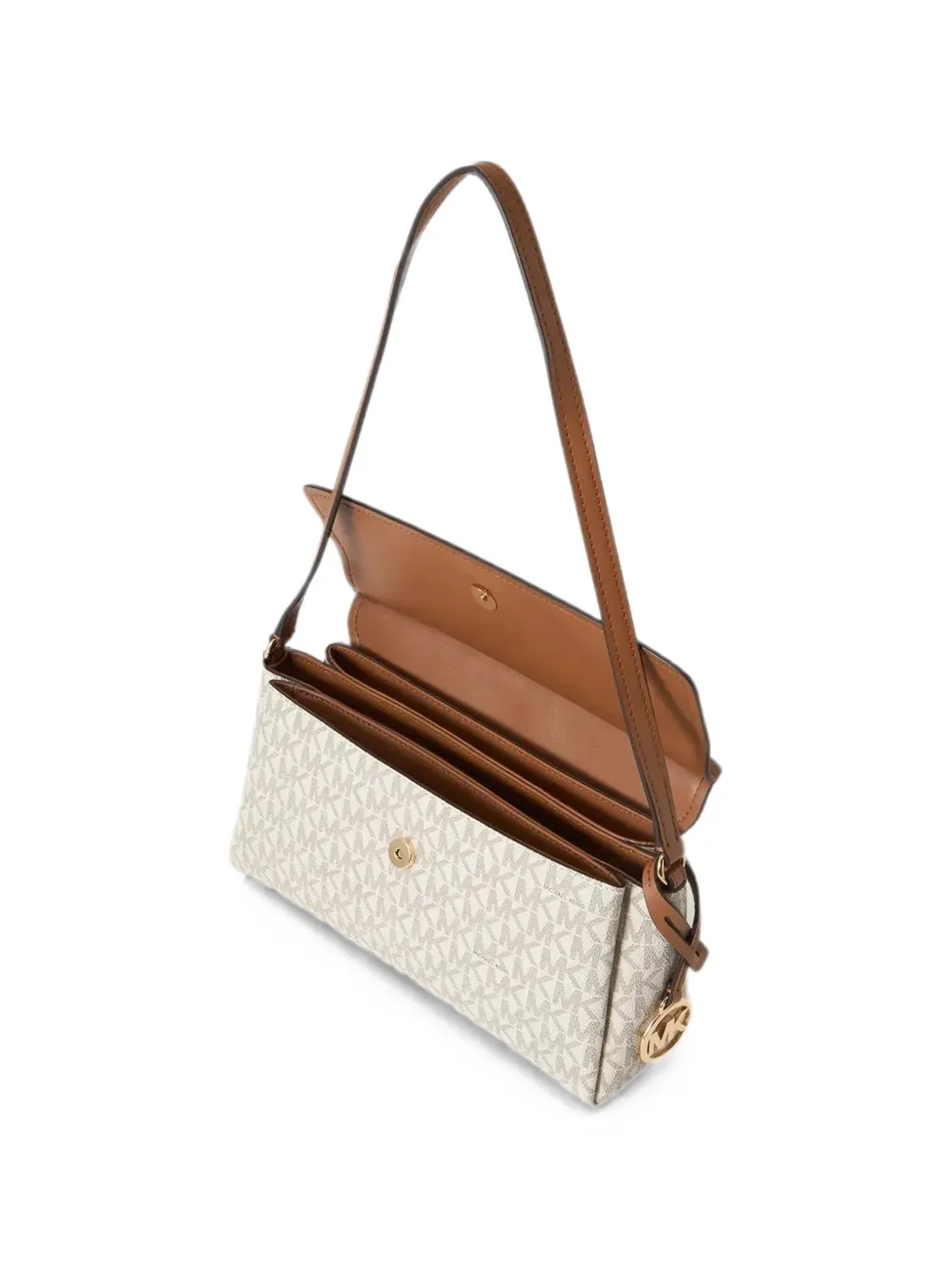 Michael Kors Schoudertas met monogram-print Beige