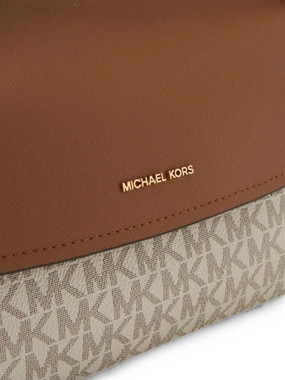 Michael Kors Schoudertas met monogram-print Beige