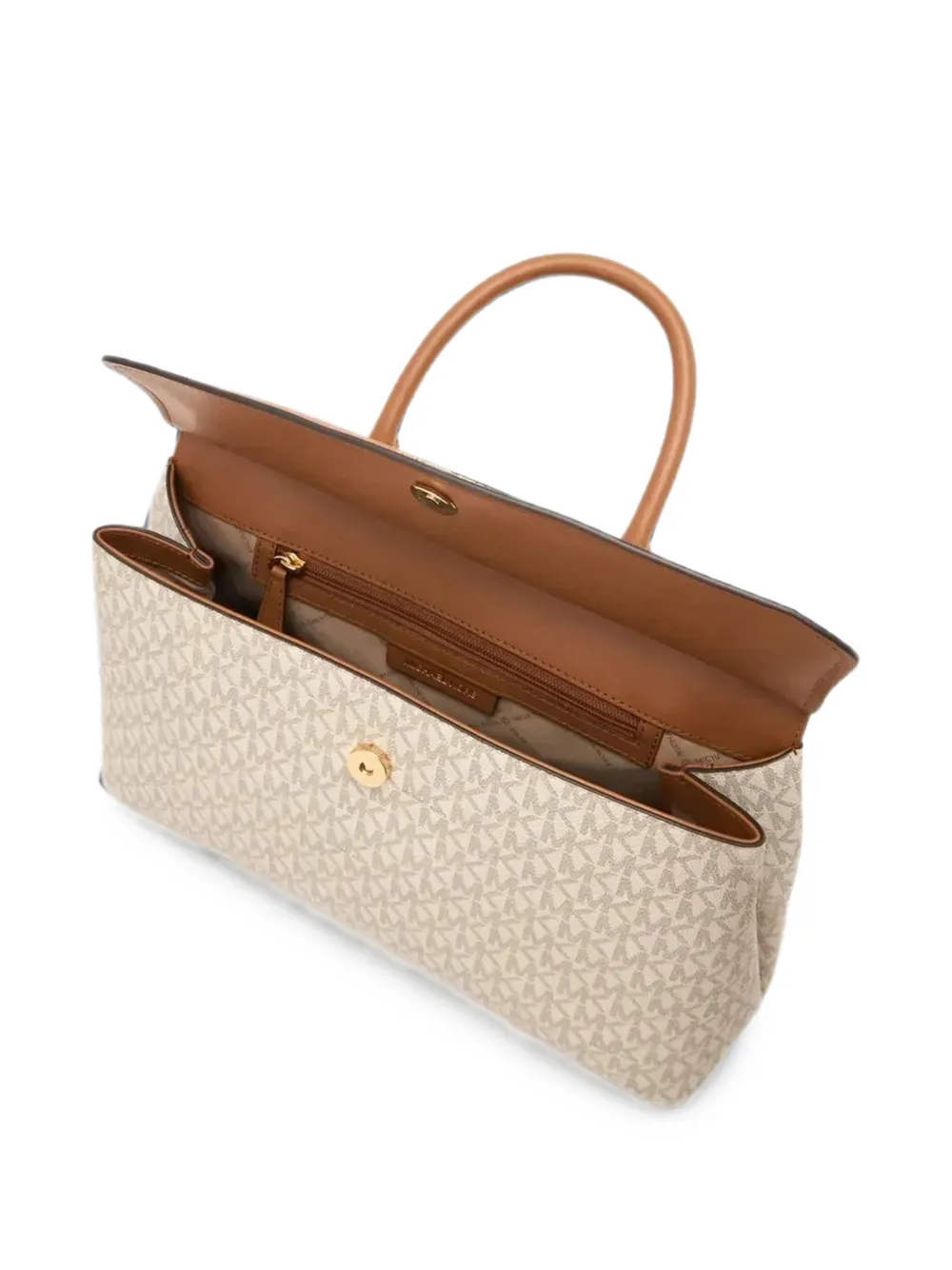Michael Kors Tas met logo-print en leren afwerking Beige