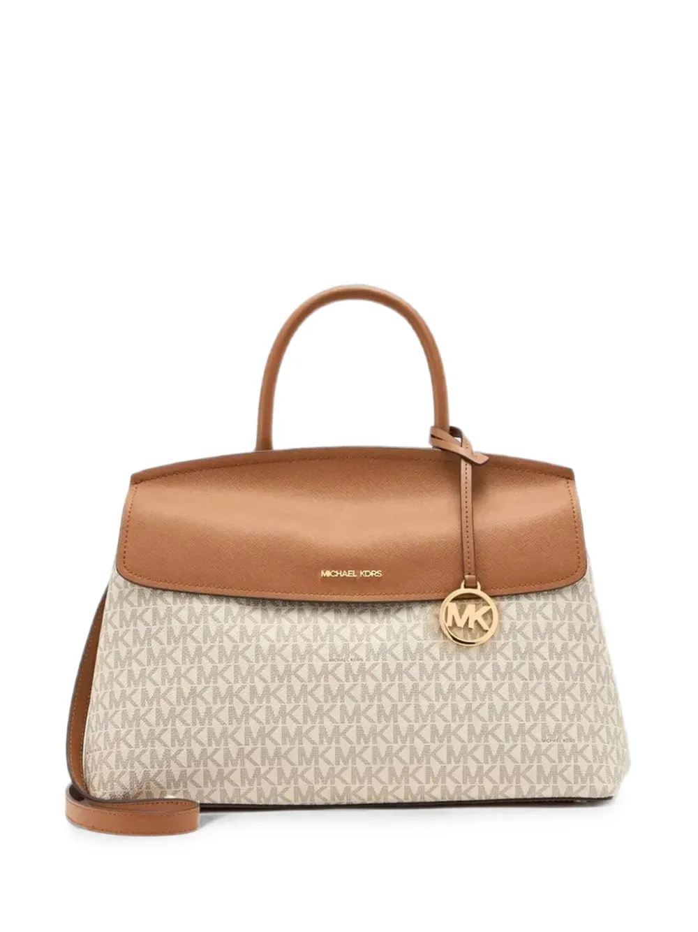 Michael Kors logo-print leather-trim satchel bag - Toni neutri