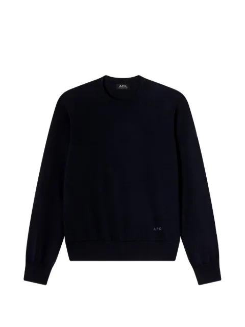 A.P.C. suéter de lana con logo bordado