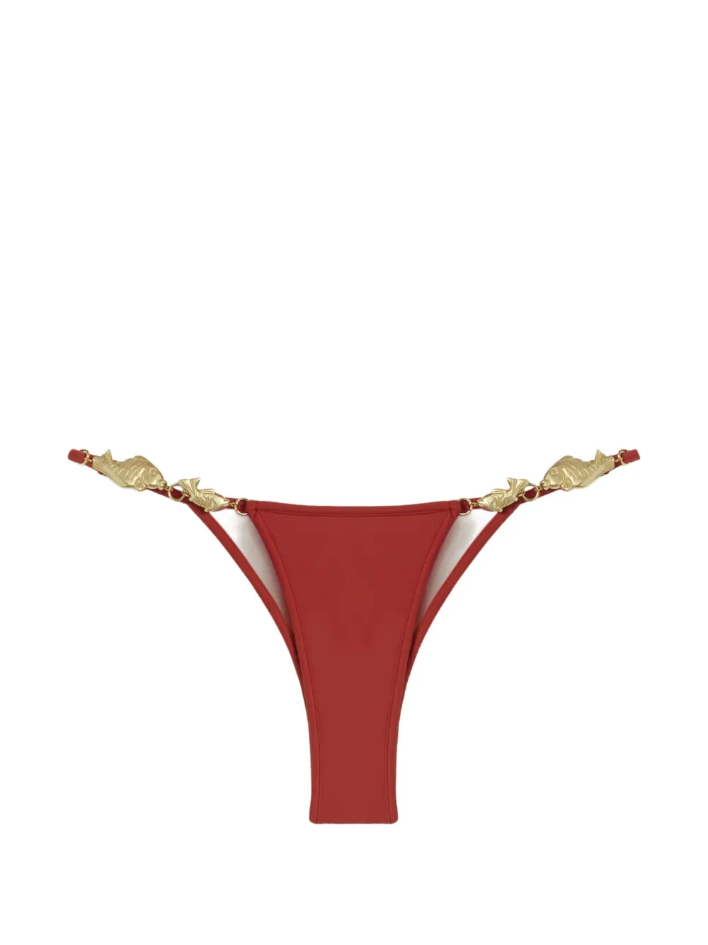 Reina Olga Splash fish-detail bikini bottoms - Rosso
