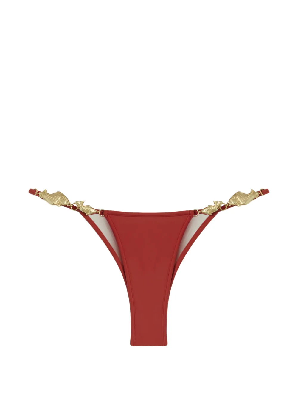 Reina Olga Splash bikinislip met visdetail Rood