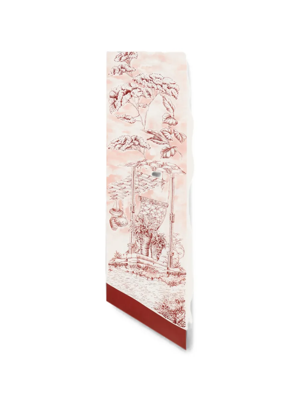 Ferragamo Sjaal met puntige uiteinden en Voyage-print Roze