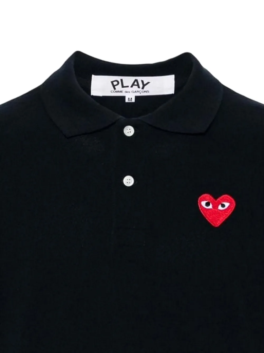 Comme Des Garçons Play Poloshirt met hartpatch Zwart