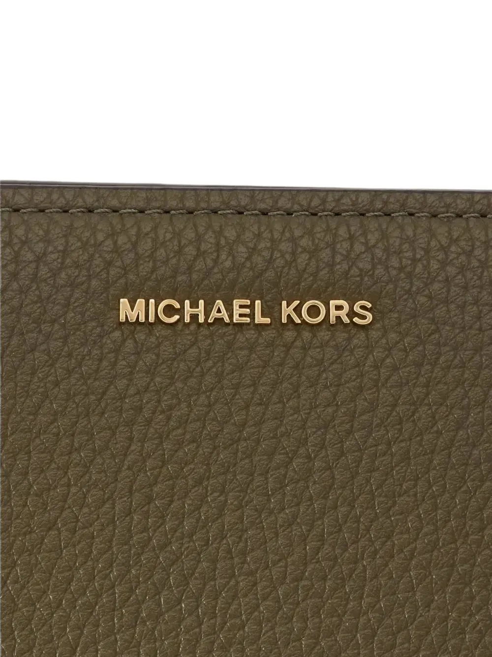 Michael Kors Portemonnee van leer met textuur en drukknoopsluiting Groen