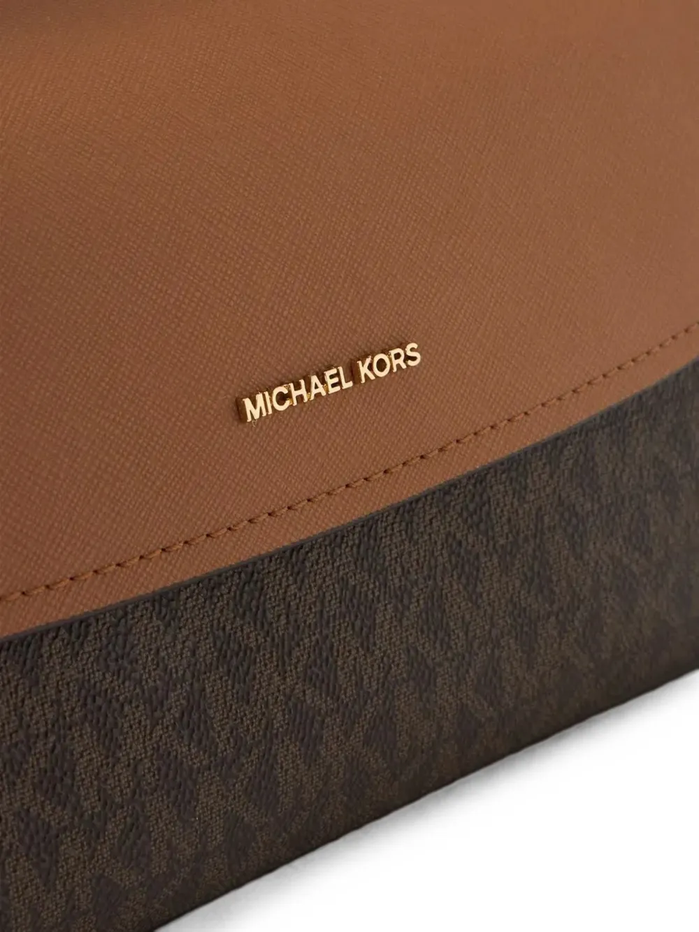 Michael Kors Schoudertas met monogramprint en logoplakkaat Bruin
