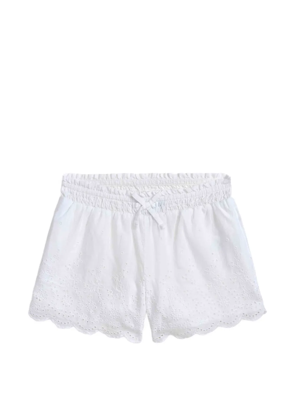 POLO RALPH LAUREN KIDS broderie-anglaise scalloped-hem shorts - Bianco