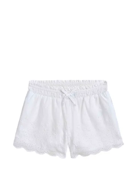POLO RALPH LAUREN KIDS broderie-anglaise scalloped-hem shorts