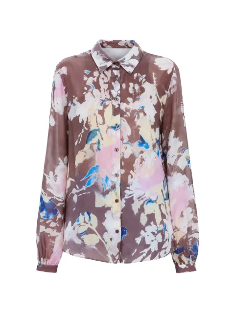 Hanita floral-print button-up shirt