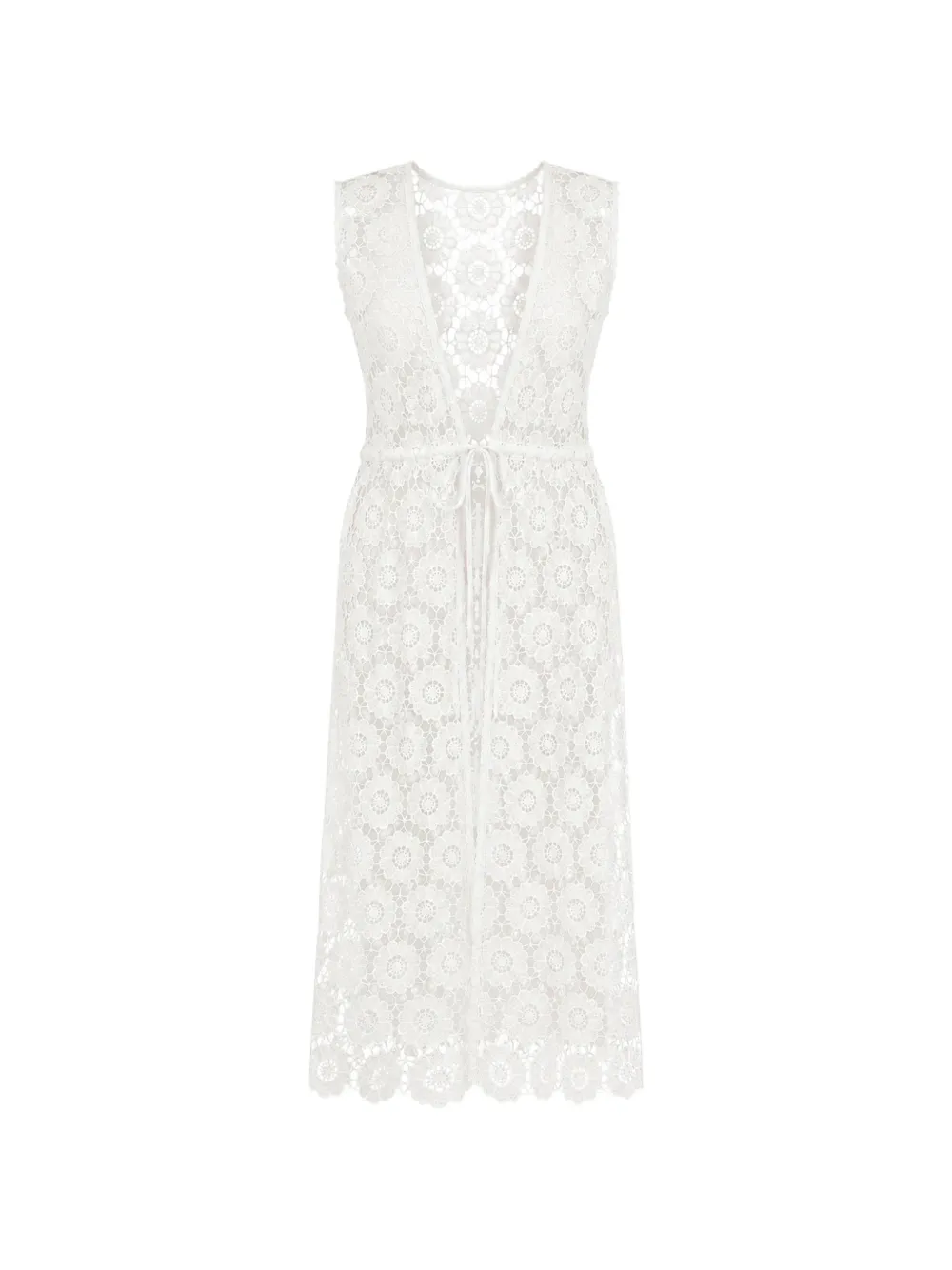 Seafolly Crochet-knit Floral-lace Cover-up In White
