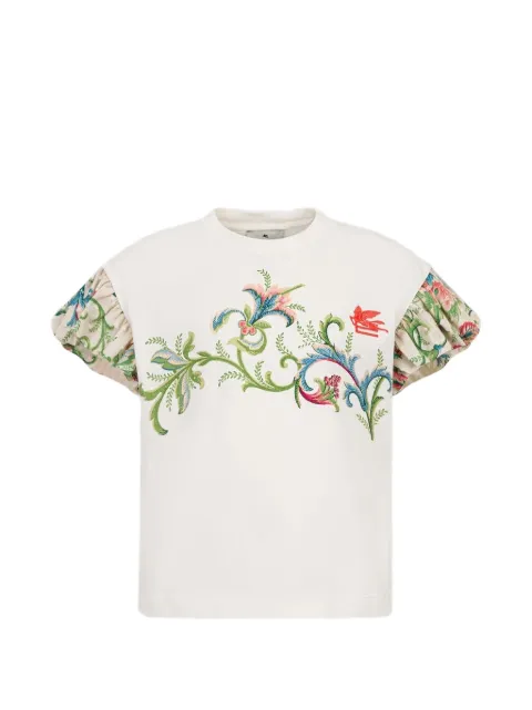 ETRO KIDS floral-print ruffled-sleeve T-shirt