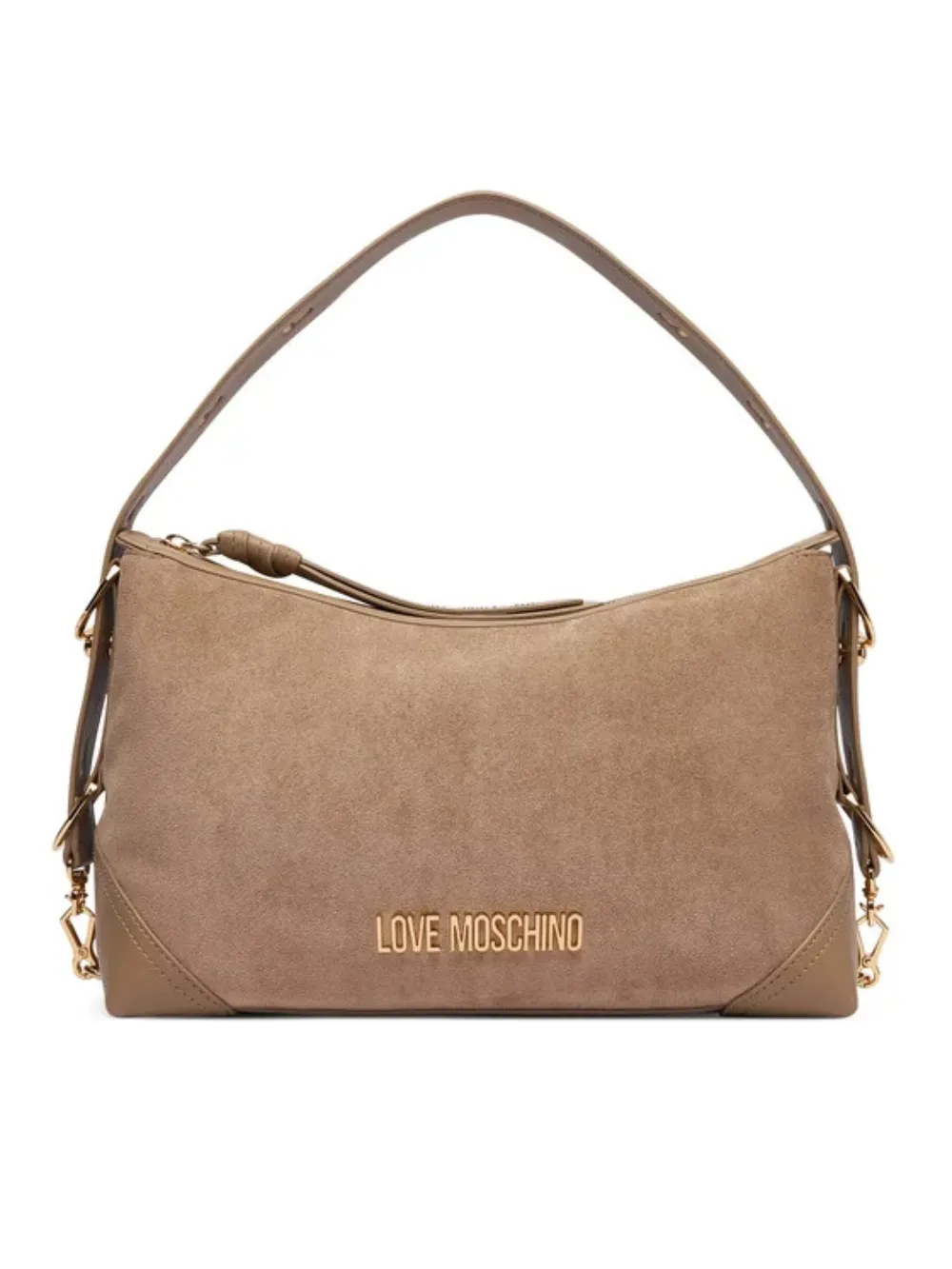 Love Moschino logo-plaque shoulder bag Beige
