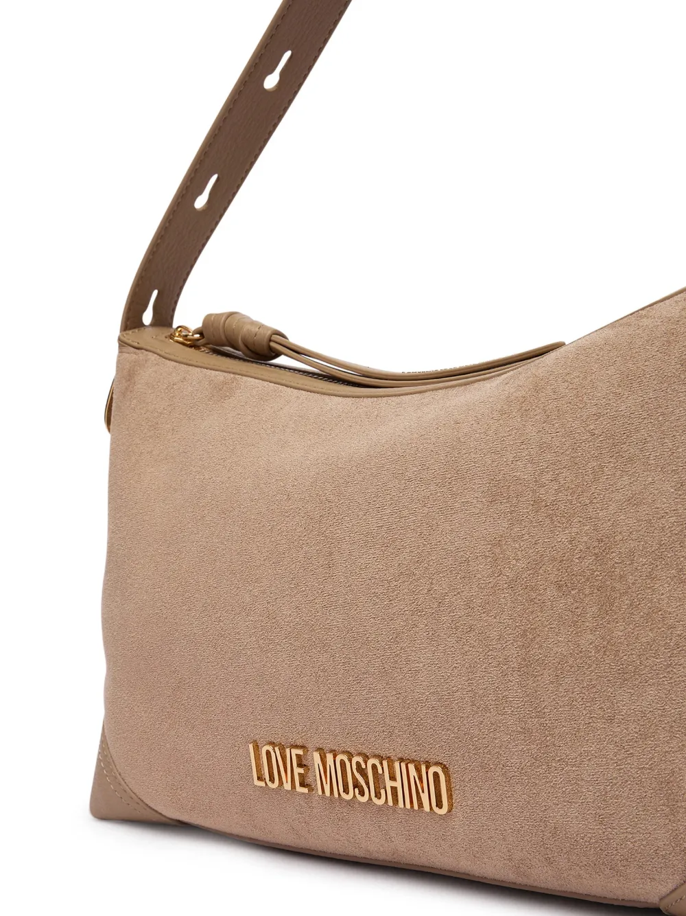 Love Moschino logo-plaque shoulder bag Beige