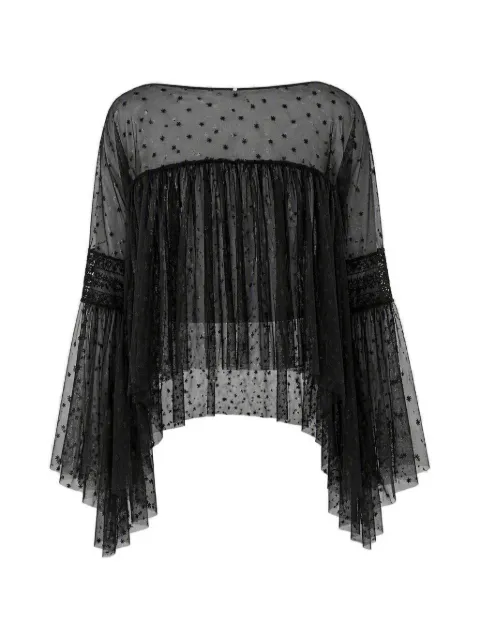 Alberta Ferretti embroidered sheer blouse