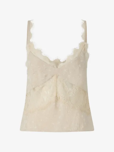 PINKO lace-trim crinkled top