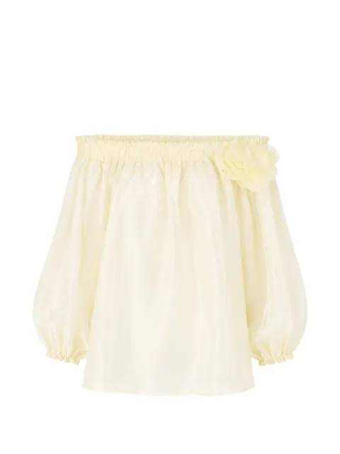 Hanita floral-detail off-the-shoulder blouse