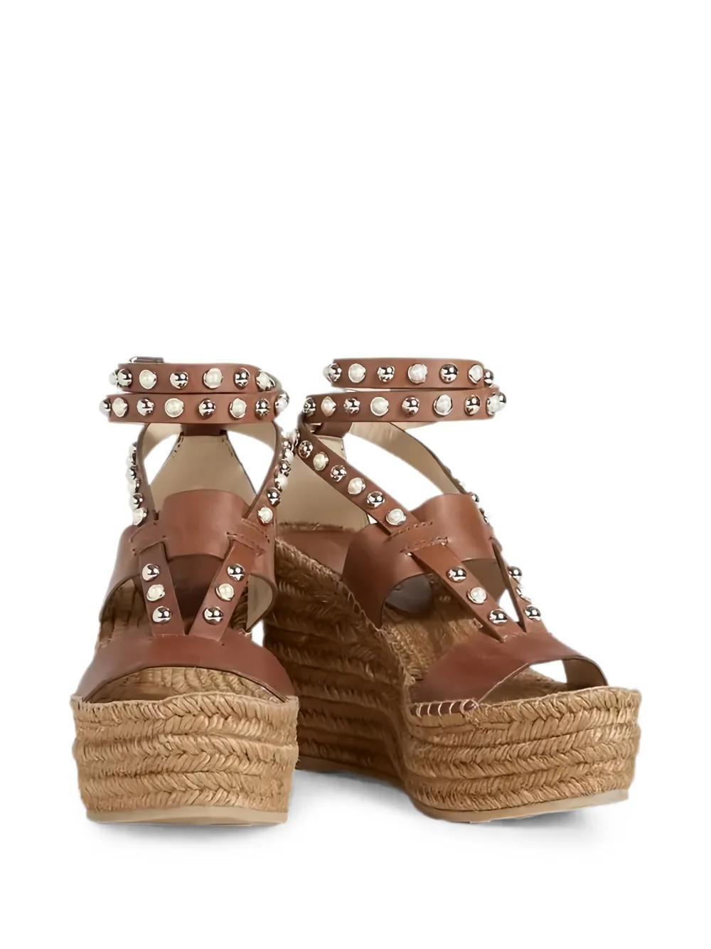 Jimmy Choo Danica studded leather espadrille sandals Bruin