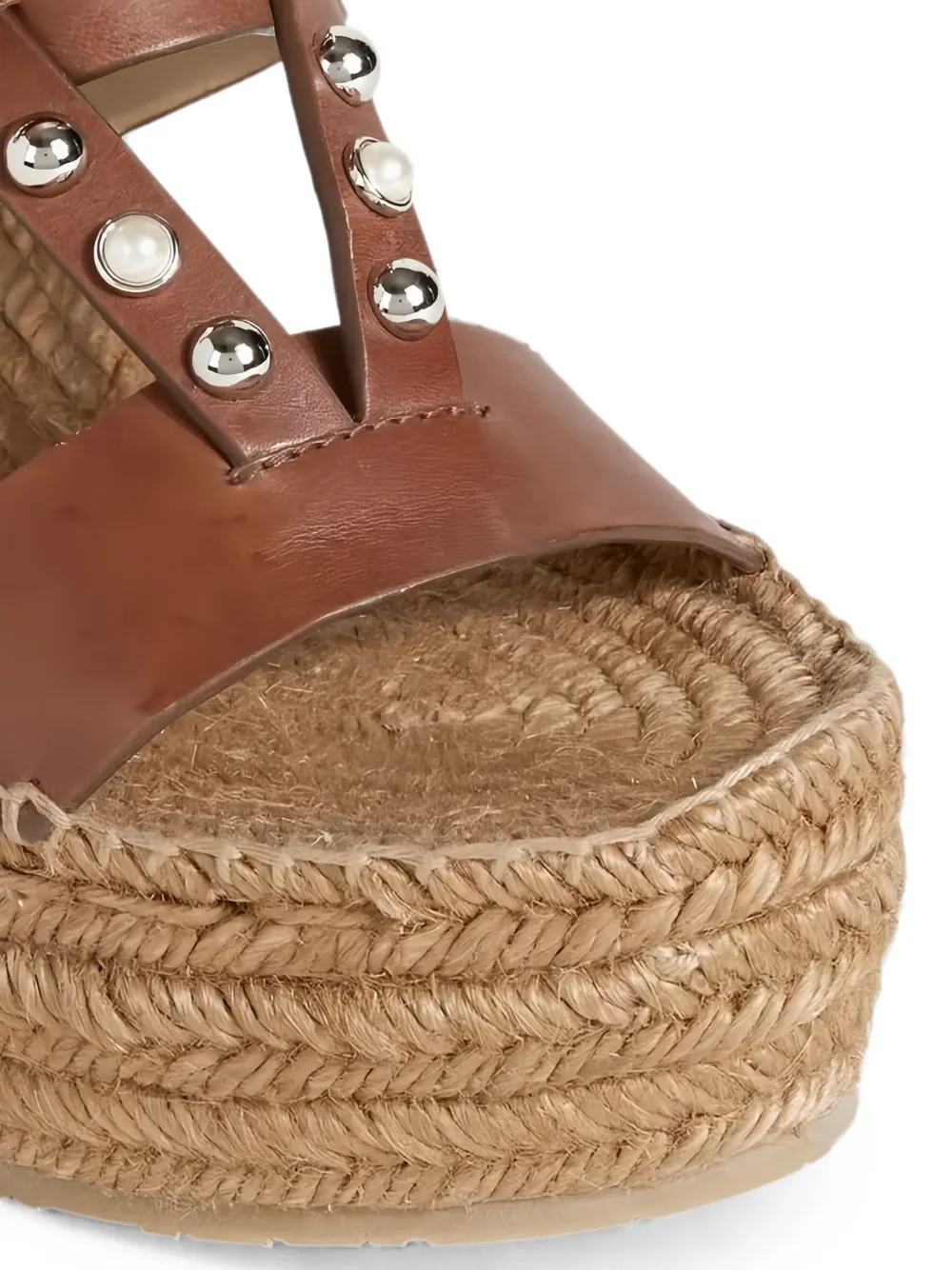 Jimmy Choo Danica studded leather espadrille sandals Bruin