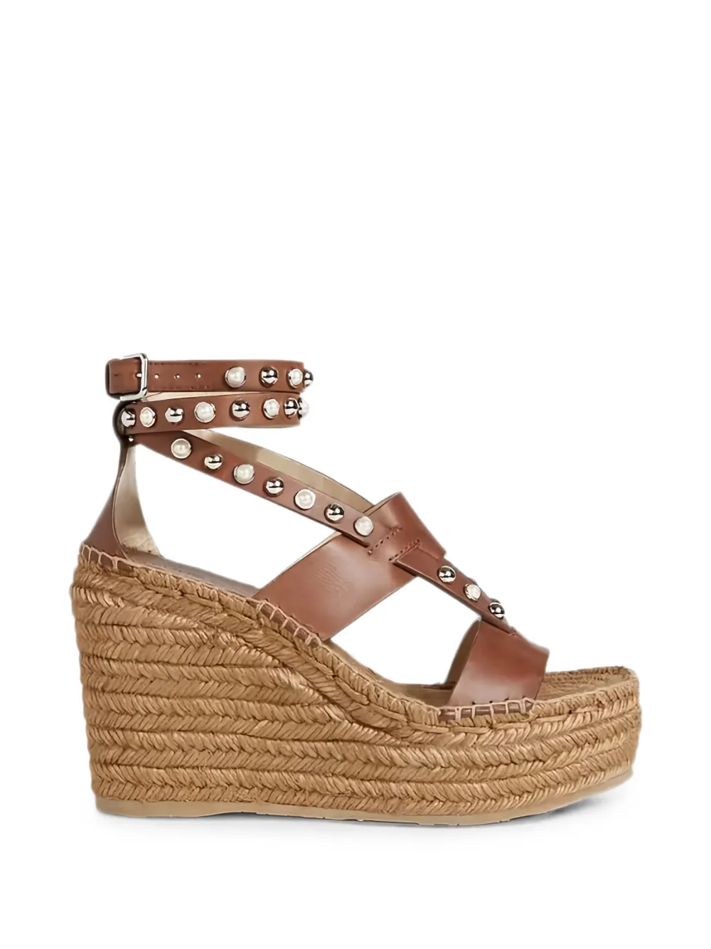 Jimmy Choo Danica studded leather espadrille sandals Bruin