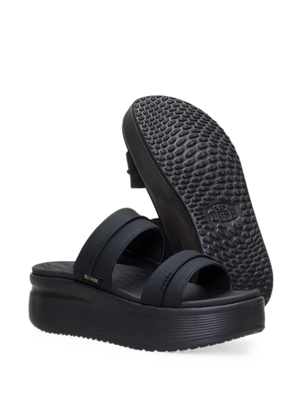 Hey Dude Austin platform double-strap sandals Zwart