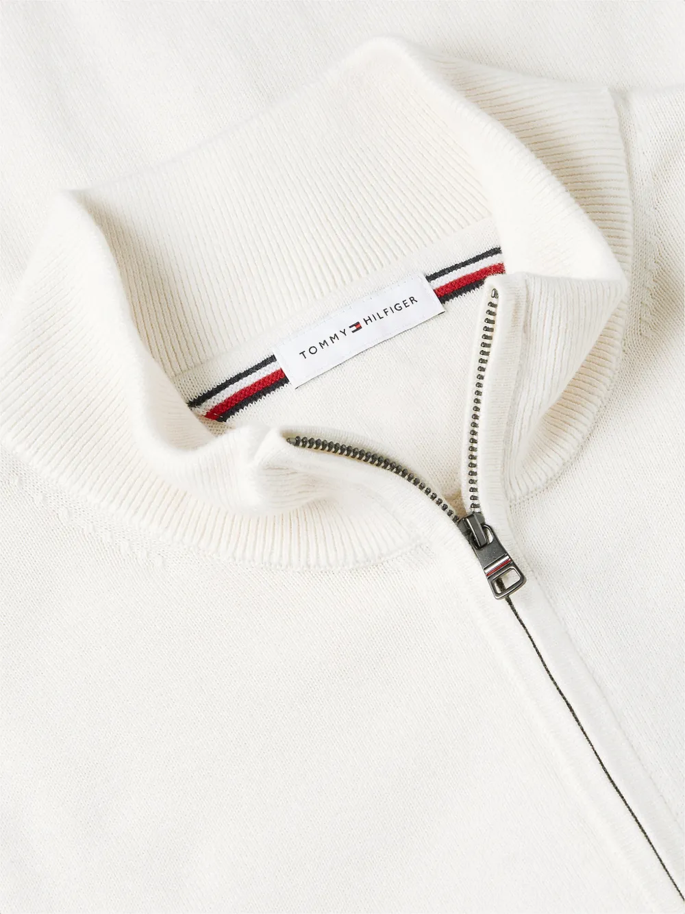 Tommy Hilfiger Trui met hoge hals en rits Beige