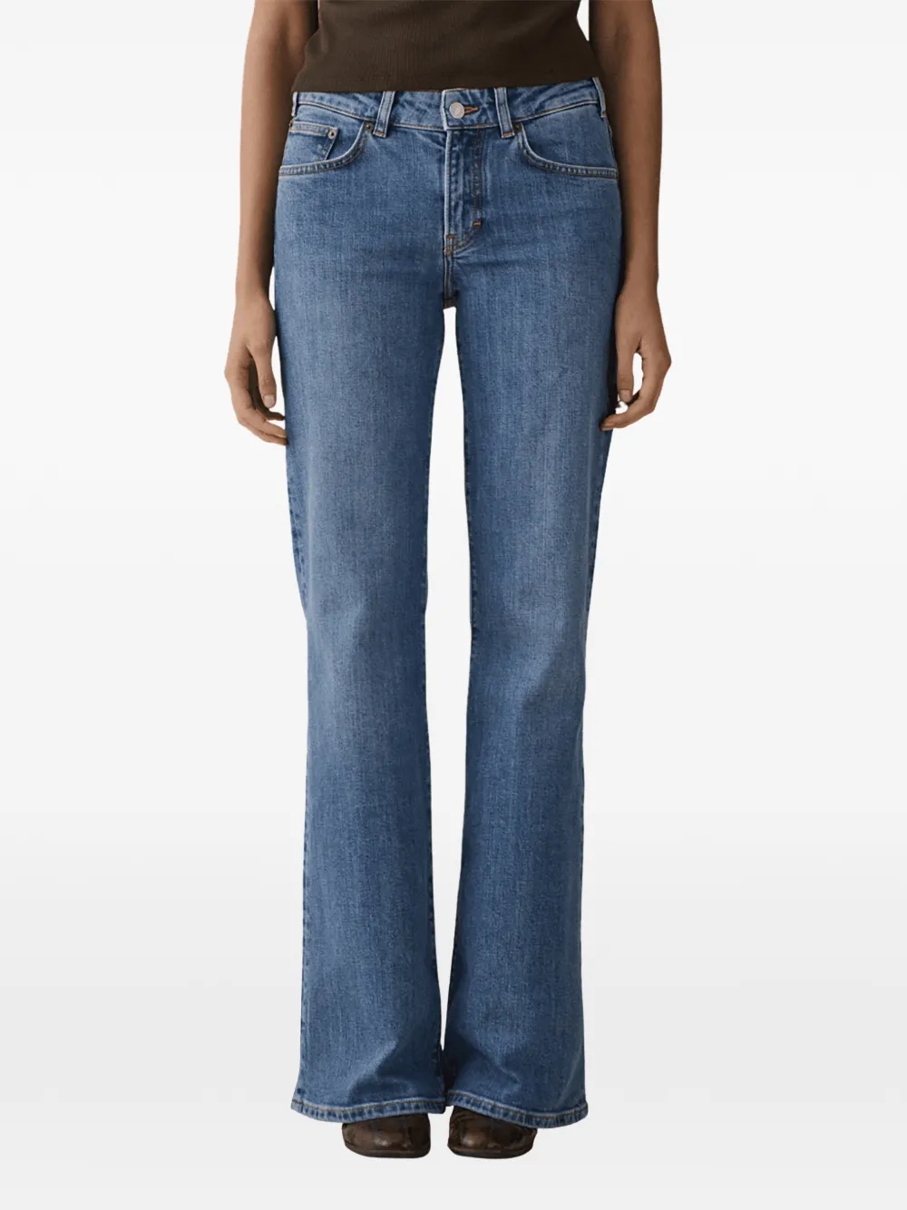Jeanerica The San Babila faded-effect flared jeans Blauw