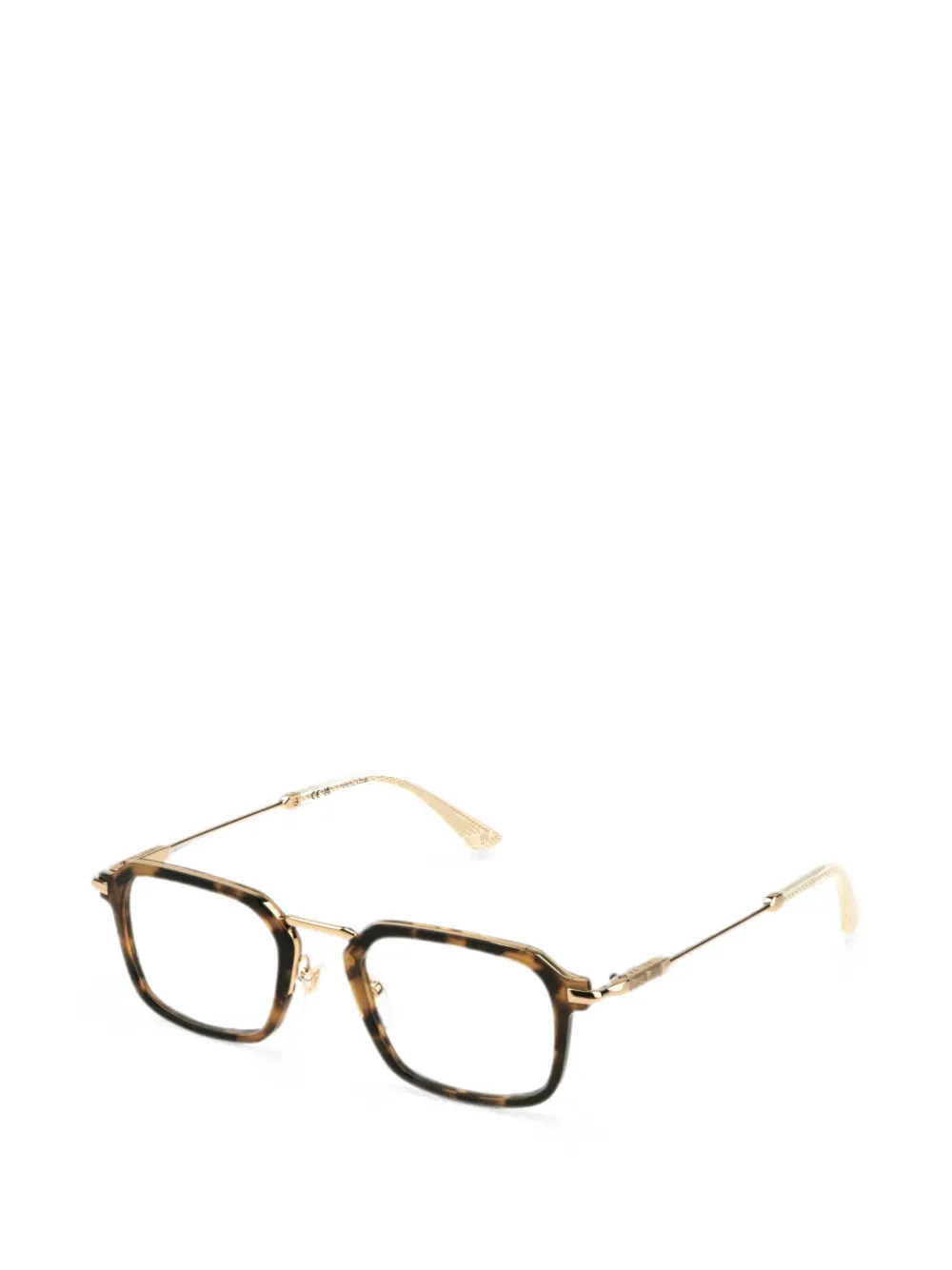 Police tortoiseshell-effect square-frame glasses