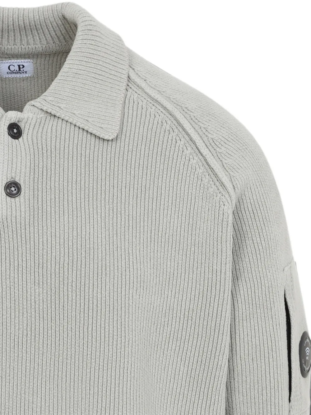 C.P. Company Chenille katoenen Lens polotrui Grijs