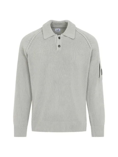 C.P. Company chenille cotton Lens polo sweater