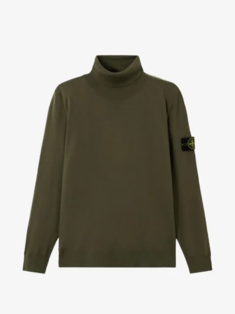 Stone Island logo-patch roll-neck sweater