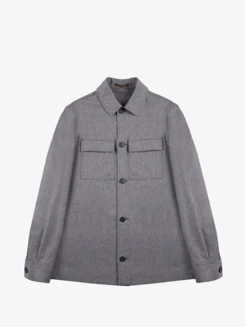 slowear flannel-wool shirt jacket
