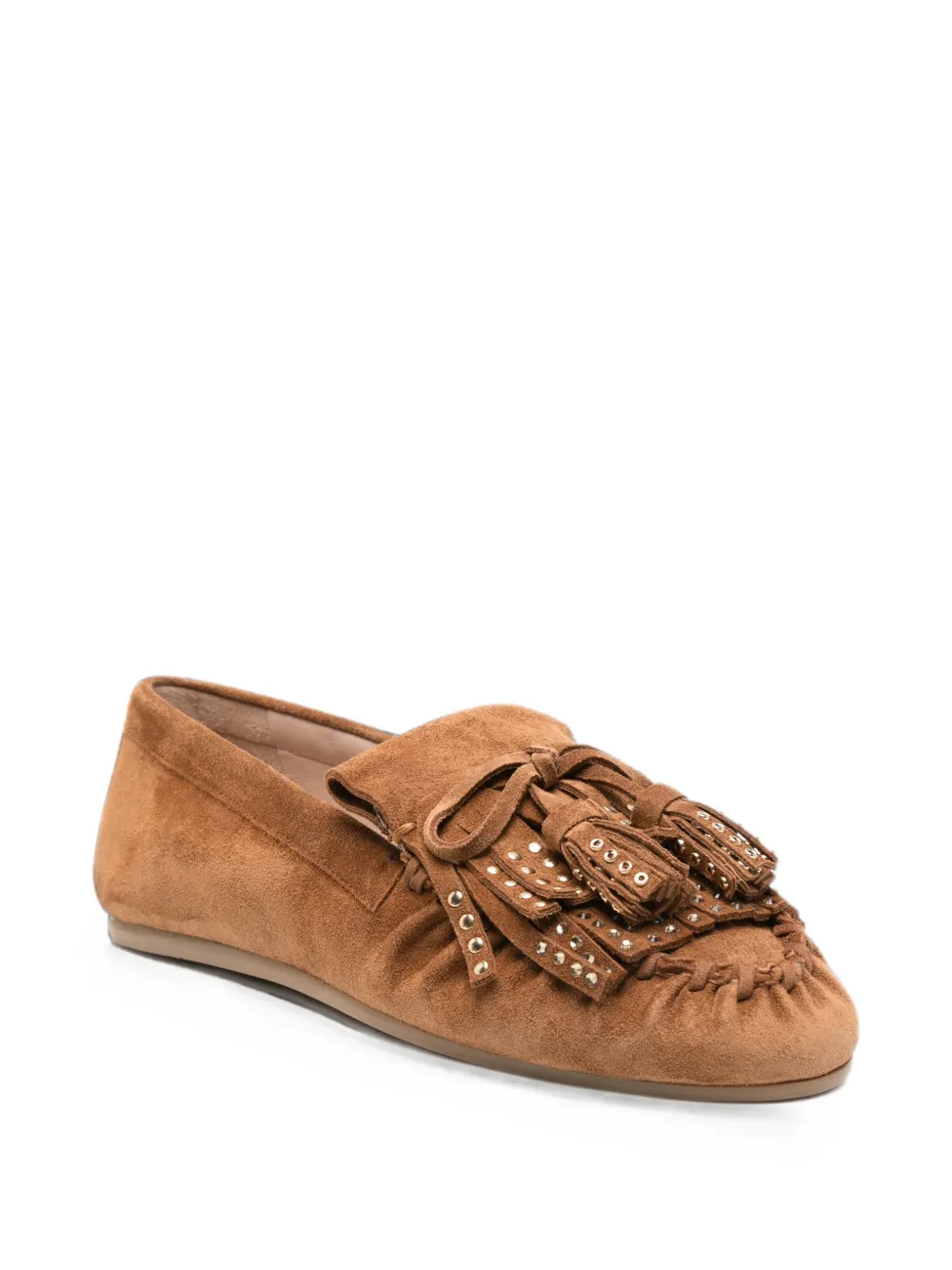 Stuart Weitzman tassel-embellished studded loafers Bruin