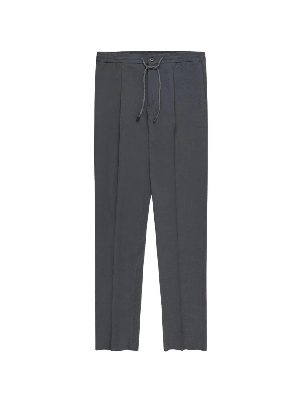 slowear seersucker drawstring tapered trousers - Grigio